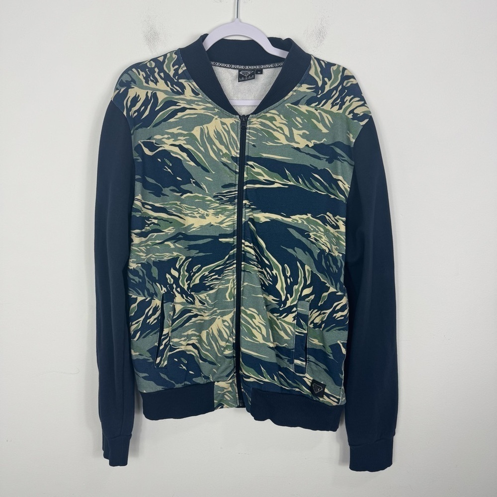 IUTER Men’s Camouflage Bomber Jacket Tiger Camo Zip Front Made in Italy Size M - Picture 3 of 11